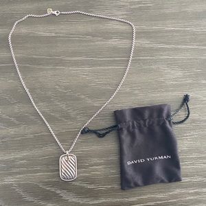 David Yurman box chain necklace with pendant 24in